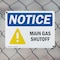 Signmission Main Gas Shutoff OSHA Notice Sign, Plastic, 10in W x 7in L, 2PK OS-2PACK-NS-P-710-L-15916 - alternate 2
